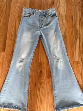 Jessica Simpson Light Blue Distressed Flare Jeans - Kids